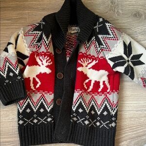 Hatley Kids' Reindeer Sweater - Red, Black, and White